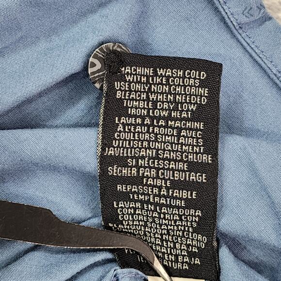 Voyager Shirt Mens XXL Blue Printed Stretch Cotton Short Sleeve Button Front - Picture 7 of 11